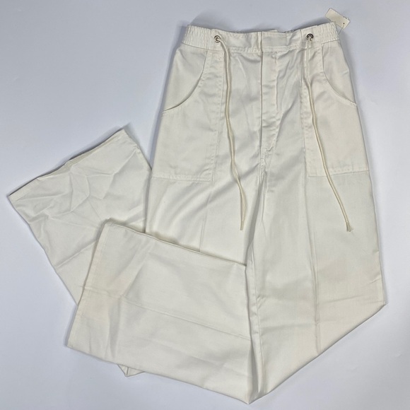 Vintage JcPenny Fashions White Polyester Drawstring Pants Size 13 (28x34) NWT - Picture 1 of 16